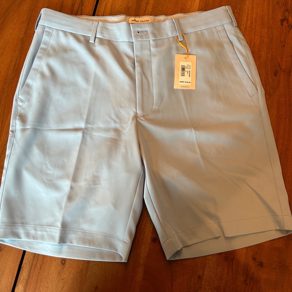Peter Millar Light Blue Golf Shorts
